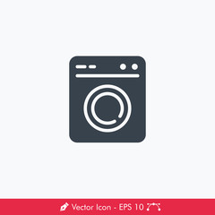 Washing Machine (Laundry) Icon / Vector
