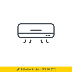 Air Conditioner Icon / Vector - In Line / Stroke Design