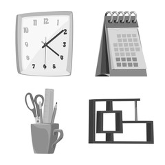 Isolated object of furniture and work icon. Set of furniture and home stock symbol for web.