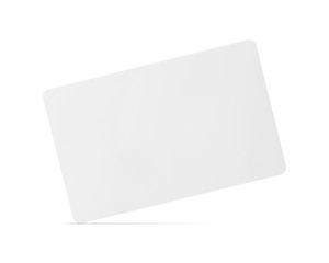 Blank card isolated on white background. Blank name tag for design. ( Clipping path )