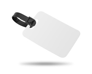 Blank luggage tag isolated on white background. Hanging tag or label for design. ( Clipping path )