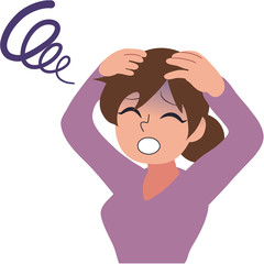 Obraz premium 女性／頭痛／悩み