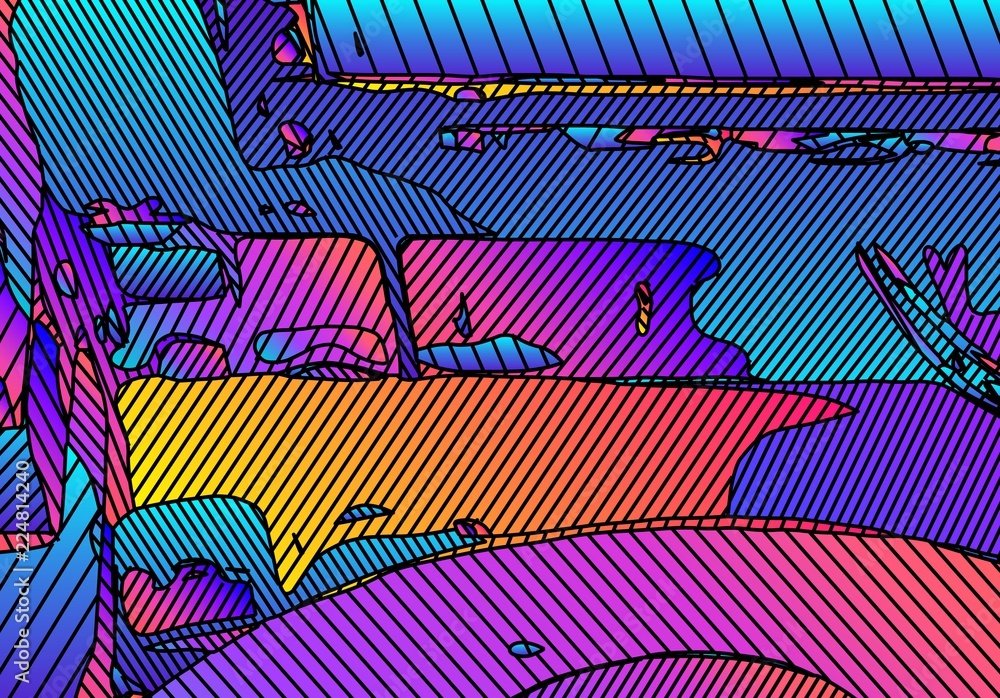 Poster abstract vibrant background with vivid color gradients and lines