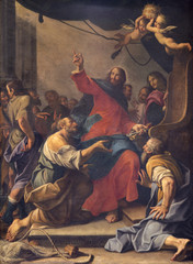 REGGIO EMILIA, ITALY - APRIL 12, 2018: The painting of  in church Basilica di San Prospero by Camillo Procaccini (1585 - 1587).