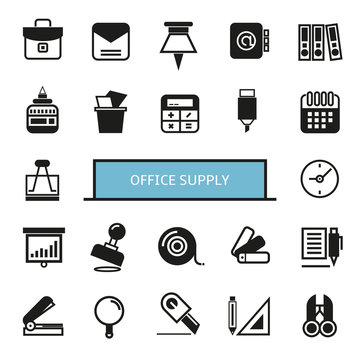 office supply icons set