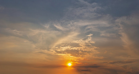 sky sunset and clouds.