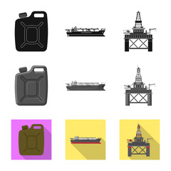 Vector design of oil and gas symbol. Set of oil and petrol vector icon for stock.