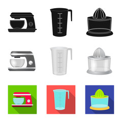 Vector illustration of kitchen and cook icon. Set of kitchen and appliance vector icon for stock.