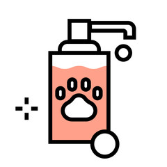 Pet soap FlatOutline illustration