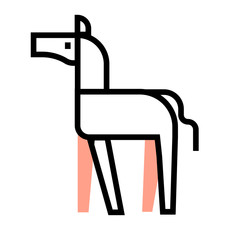 Horse FlatOutline illustration