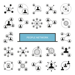 people network, people connection icons