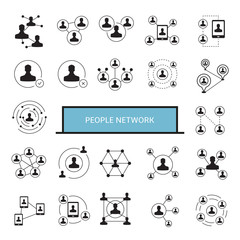 people network, people connection icons