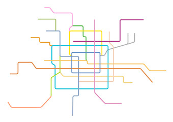 Vector illustration of the Beijing Subway Map, China