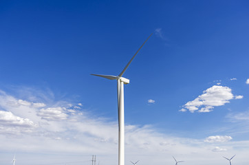 wind power generation under the blue sky
