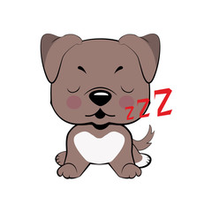 puppy character sleeping on its back, cute funny terrier vector illustration.