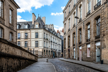 Fototapeta na wymiar Scenic view of the town of Rennes in France