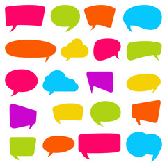 colorful comic speech bubble and dialogue set