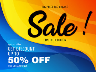 Sale banner template design background