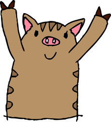 Graffiti of cute wild boar