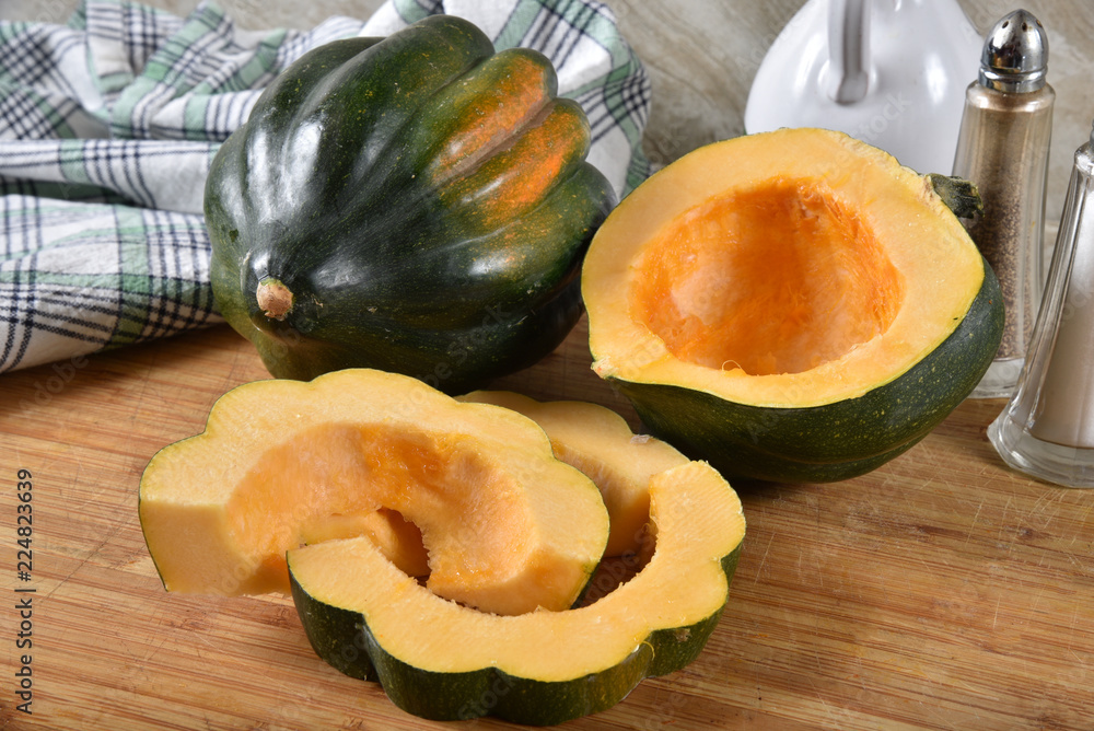 Poster sliced acorn squash