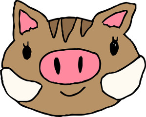 Graffiti of cute wild boar