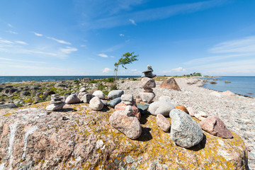 Cobbled pyramid on Cape Purekkari in Estonia