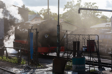 Dampflok im Bahnbetriebswerk