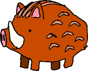 Graffiti of cute wild boar