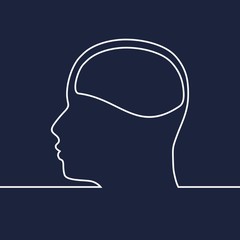 Man avatar profile view. Mental health relative icon. Scientific medical designs.