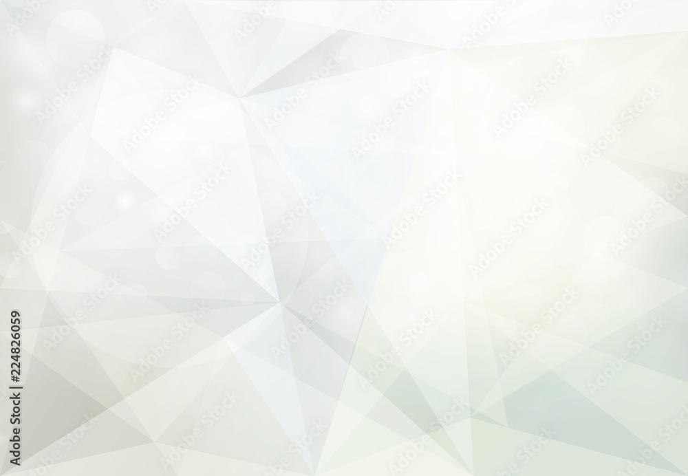 Poster abstract geometric white and gray with bokeh blurred background for design.