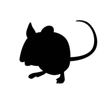 cartoon mouse vector illustration  black silhouette  