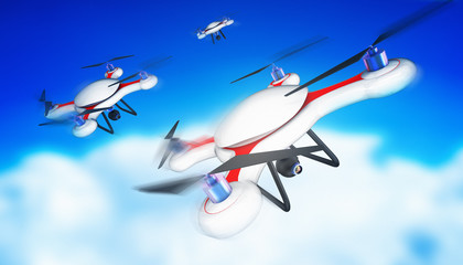 drone racing 3d illustration