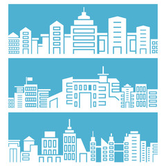 Fototapeta premium city skyline on blue background