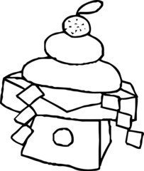 Monochrome Graffiti style New Year's Japanese Rice Cake