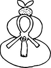 Monochrome Graffiti style New Year's Japanese Rice Cake