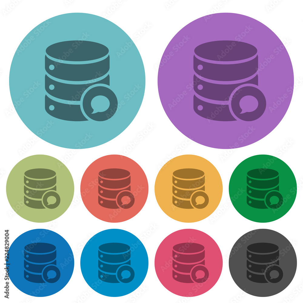 Poster database messages color darker flat icons