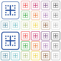 Inner borders outlined flat color icons
