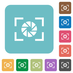 Camera aperture setting rounded square flat icons