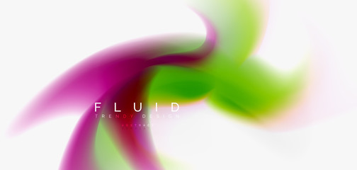 Color flowing wave, trendy liquid design template