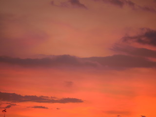 Take a photo at twilight time.The sky is mix colors orange,Blue and other colors.