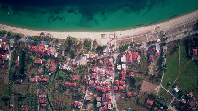 Beautiful beach aerial shot, Sithonia, Greece
