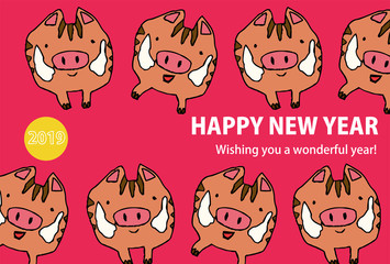 New Year's card of Graffiti Pop boar 2