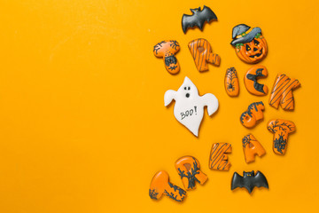 Halloween concept with cookies