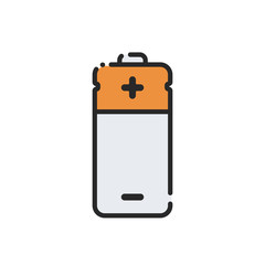 Flat electric battery icon. Vector illustration. Power supply. Energy accumulator