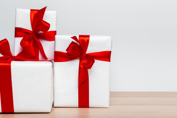 Christmas gift box on tablet