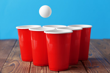 College party sport - beer pong