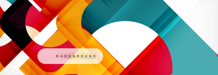 Color square shapes, geometric modern abstract background