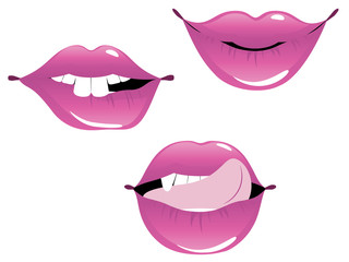 Female lip gestures set