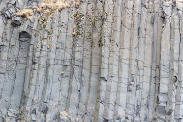 Basalt columns at Halsanefshellir, Reynisfjara, Iceland.