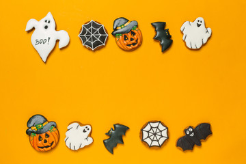 Halloween concept with cookies